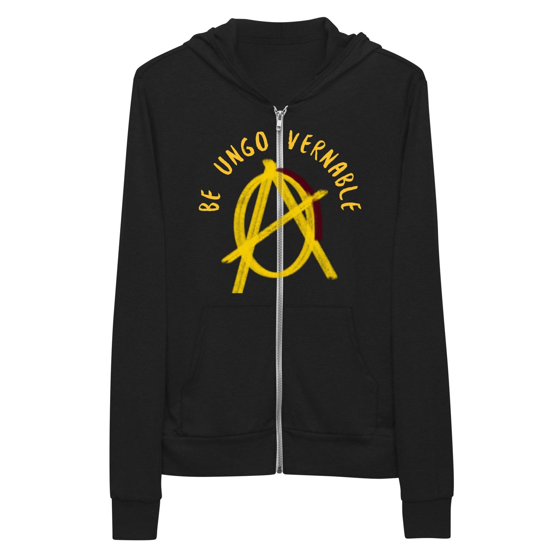 Anarchy Wear Gold "Be Ungovernable" Unisex zip-up hoodie - AnarchyWear